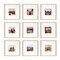 Haus and Hues Oak Wood Square Gallery Wall Picture Frames, Set of 9
